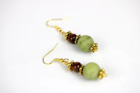 Green Jade Hanging Earrings