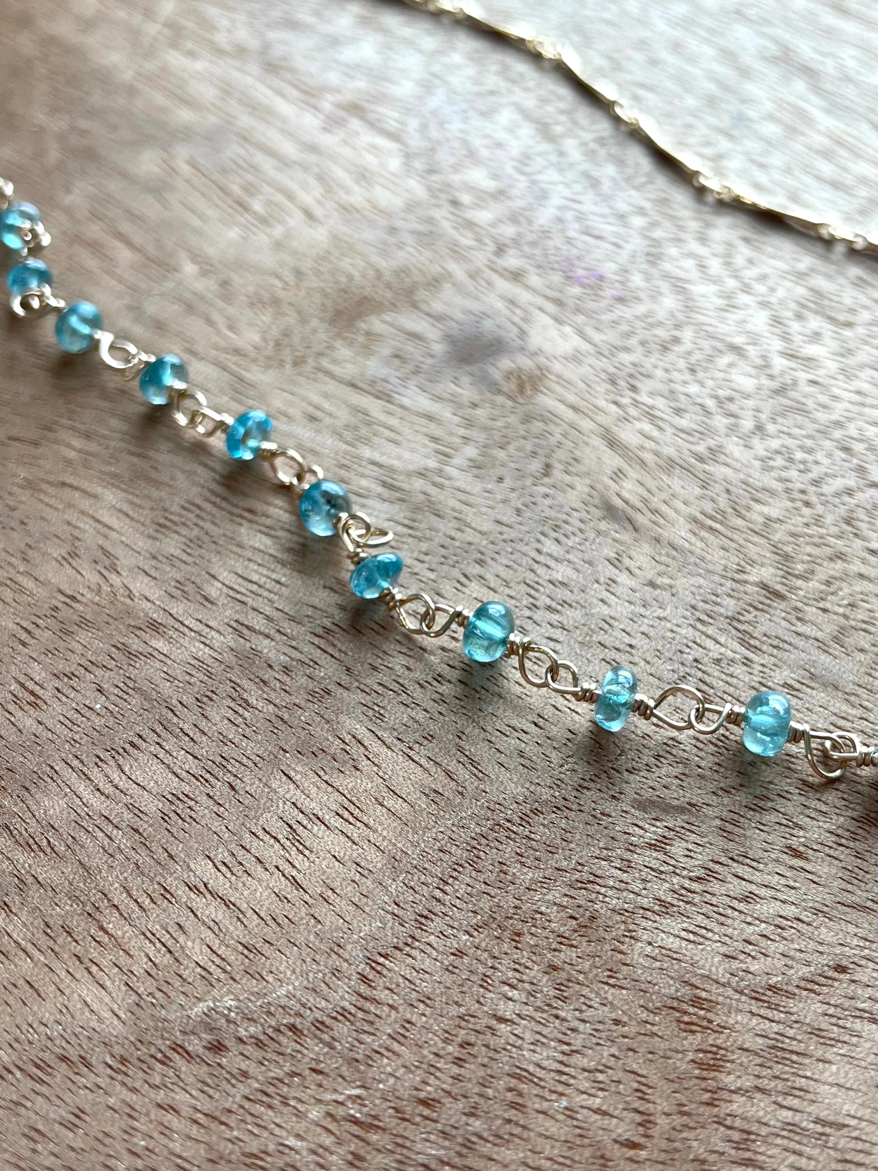 Half and Half Gold Filled Apatite and Moonstone Pendant Necklace made to order