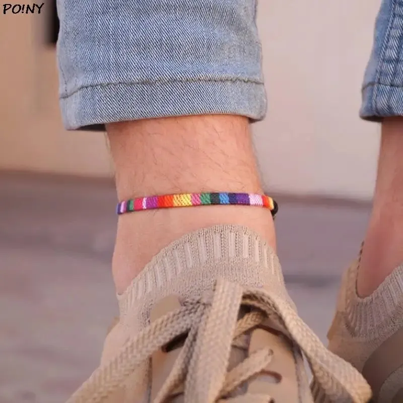 Hand-Braided LGBTQ Rainbow Bracelet Charms Rainbow Braslet For LGBTQ Community Love Is Love Gay Pride Armband Accessories