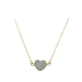 Heart: Semi Precious Stone Necklace: Moonstone (NGCH67MN)