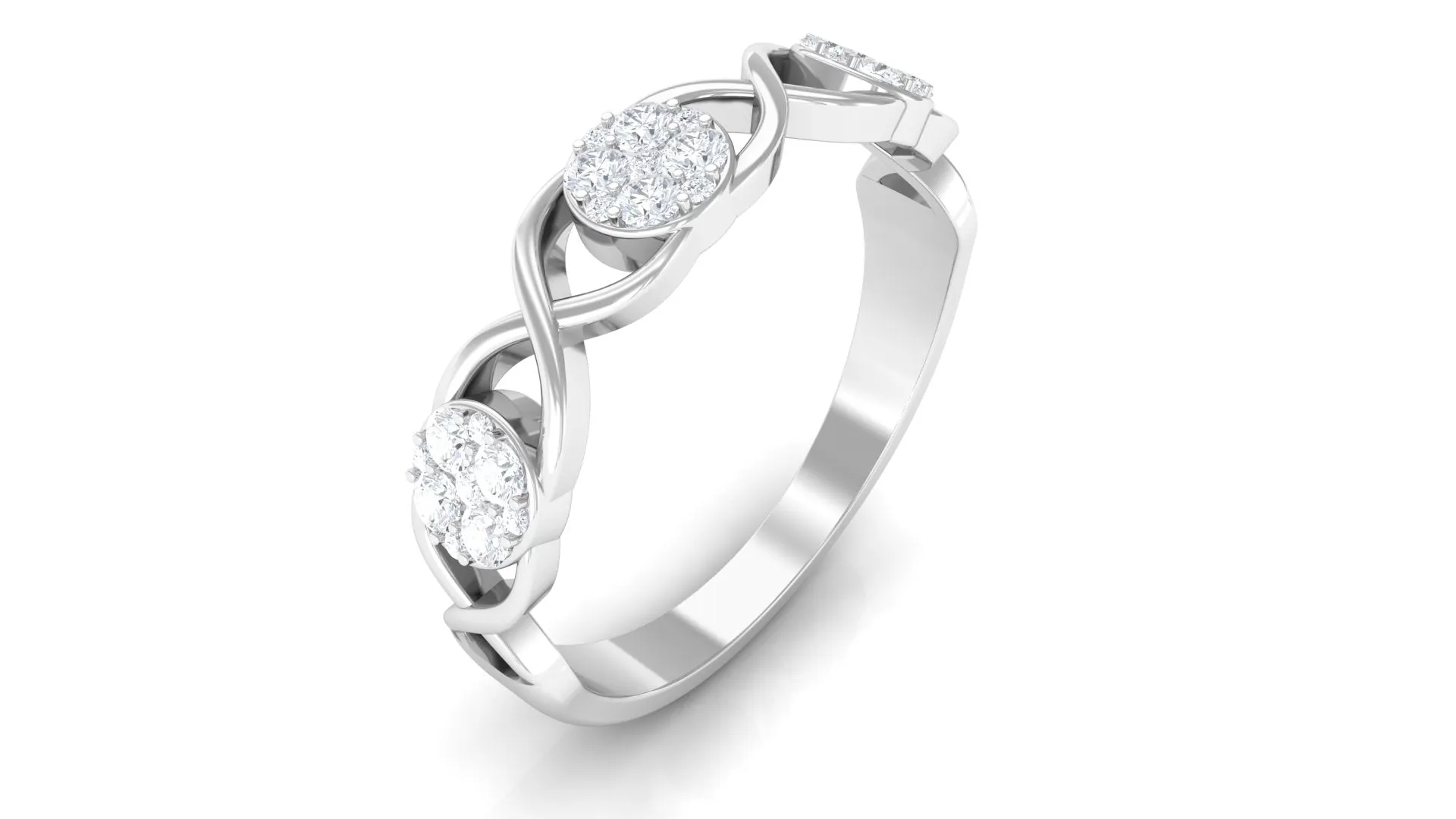 Illusion Set Diamond Infinity Band Ring