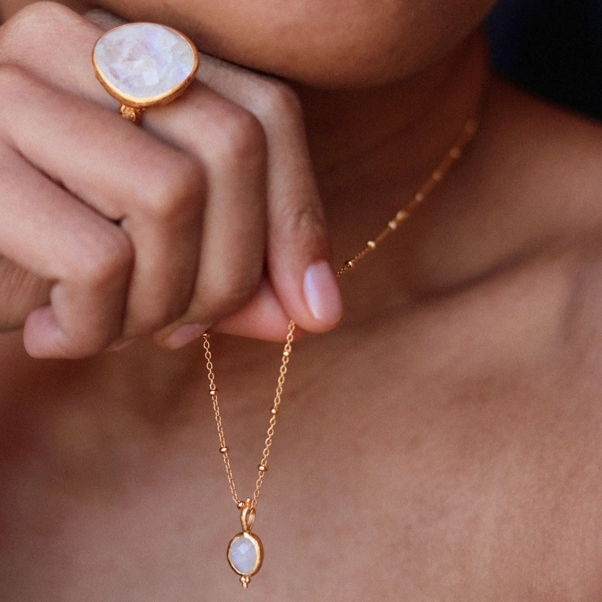 Intuitive Wisdom Necklace & From Darkness To Light Moonstone • Ring