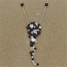 Italian Cats-Eye-Moonstone Star-Diopside Diamond Gold Necklace