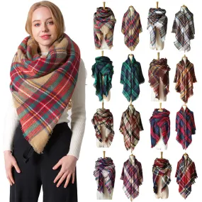 JH-FJXGZ 140*140 stripe lattice winter square scarf