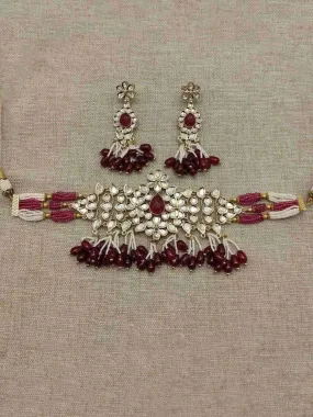 Kundan Bead Drop Choker Jewellery