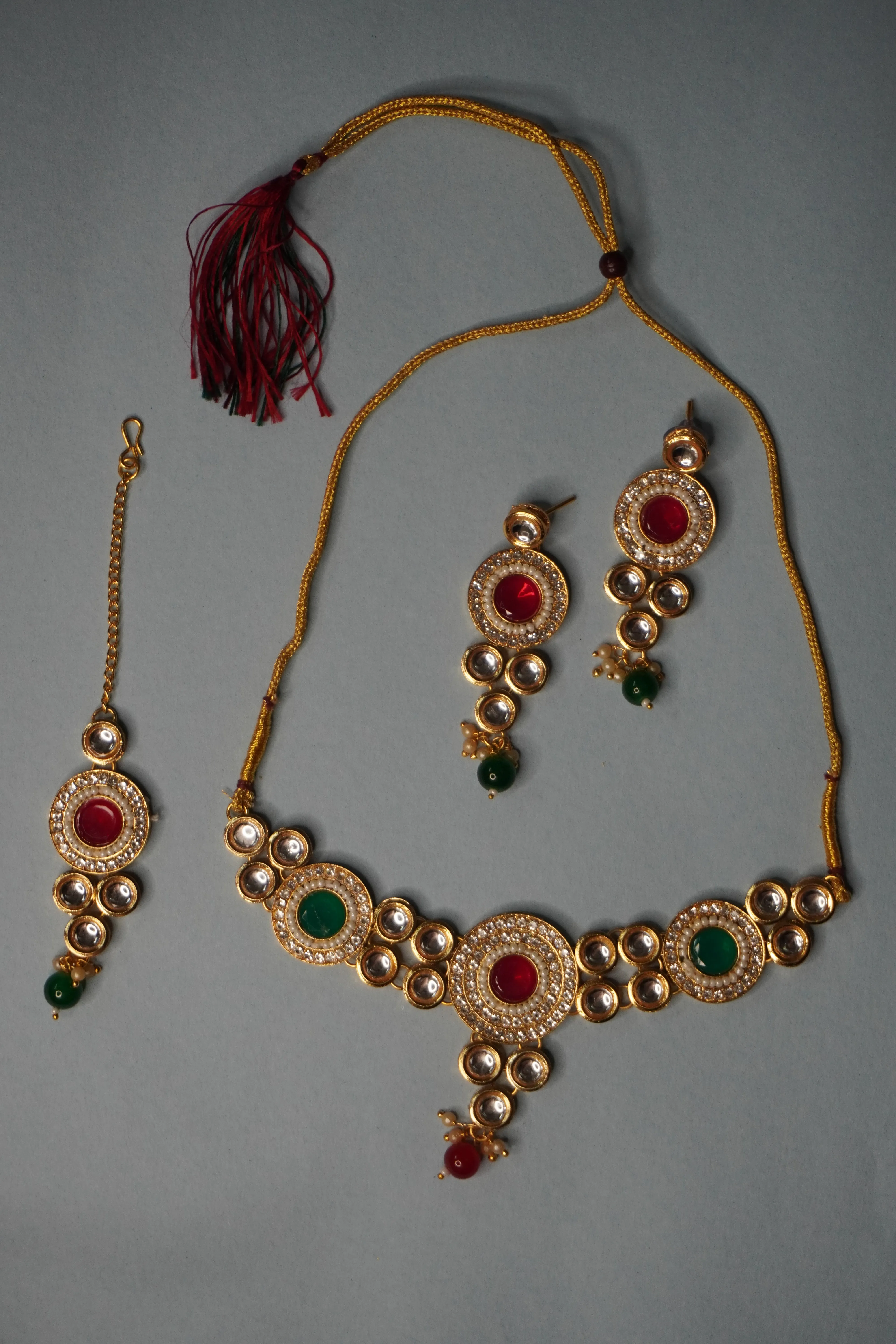 kundan Gold Plated Choker Necklace with Earring