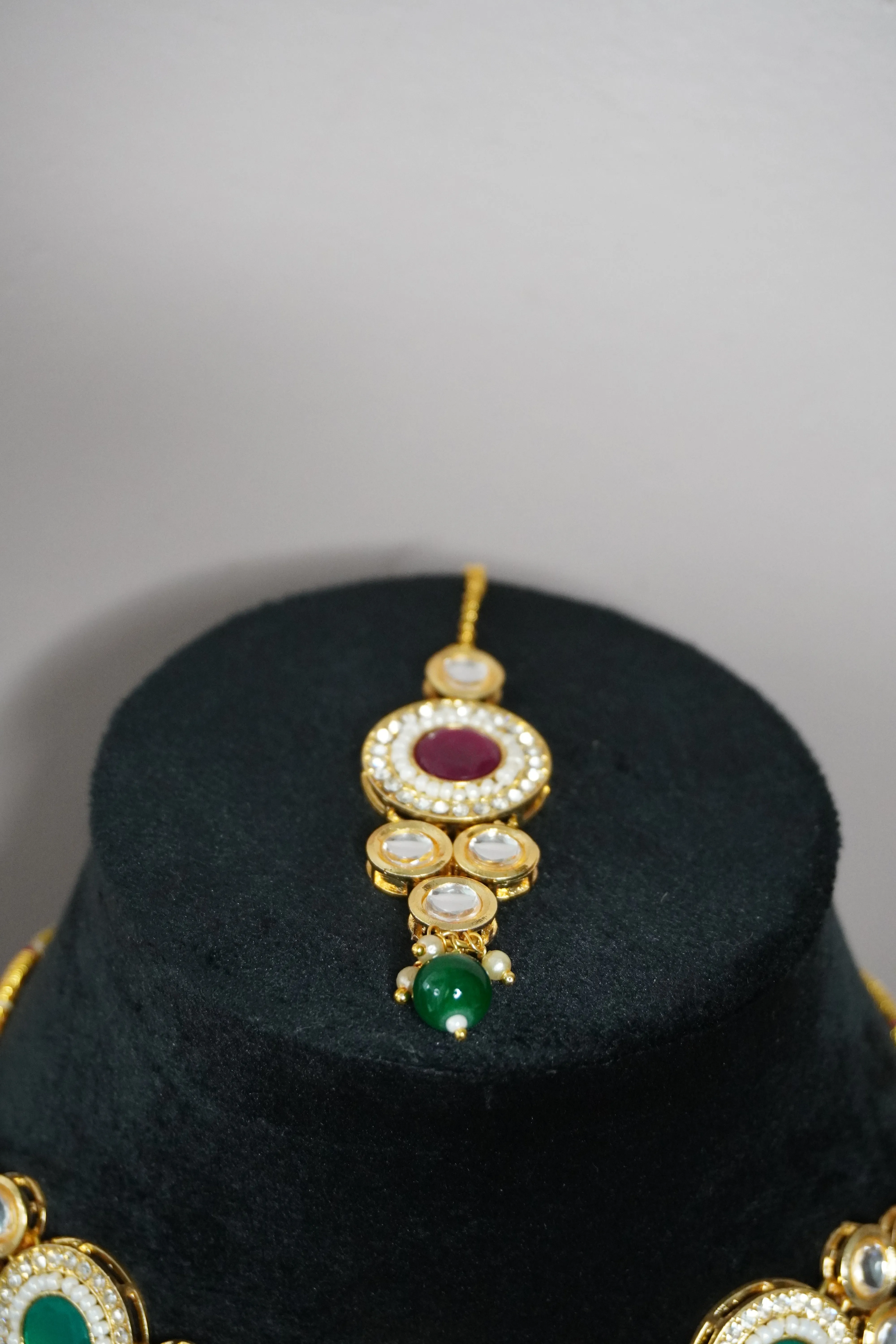 kundan Gold Plated Choker Necklace with Earring