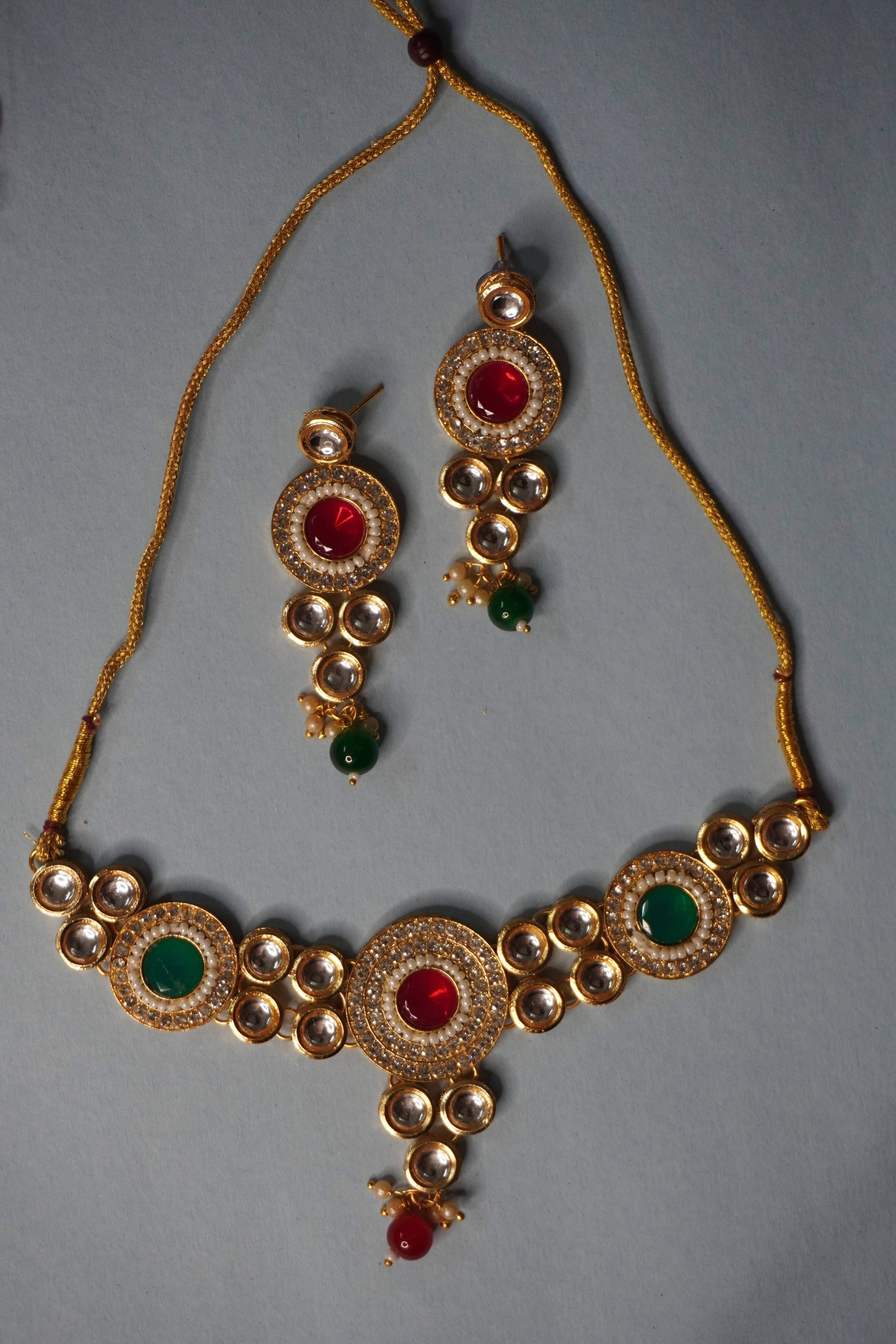 kundan Gold Plated Choker Necklace with Earring