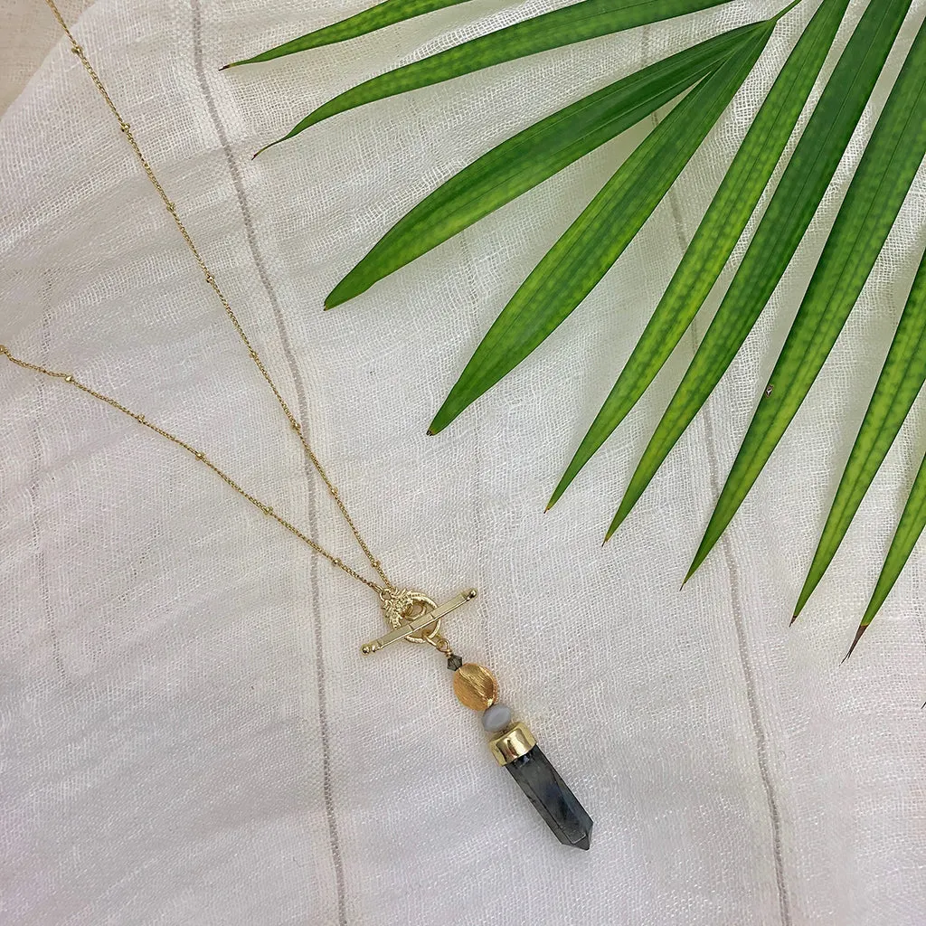 Labradorite Lariat Necklace by SLATE   SALT