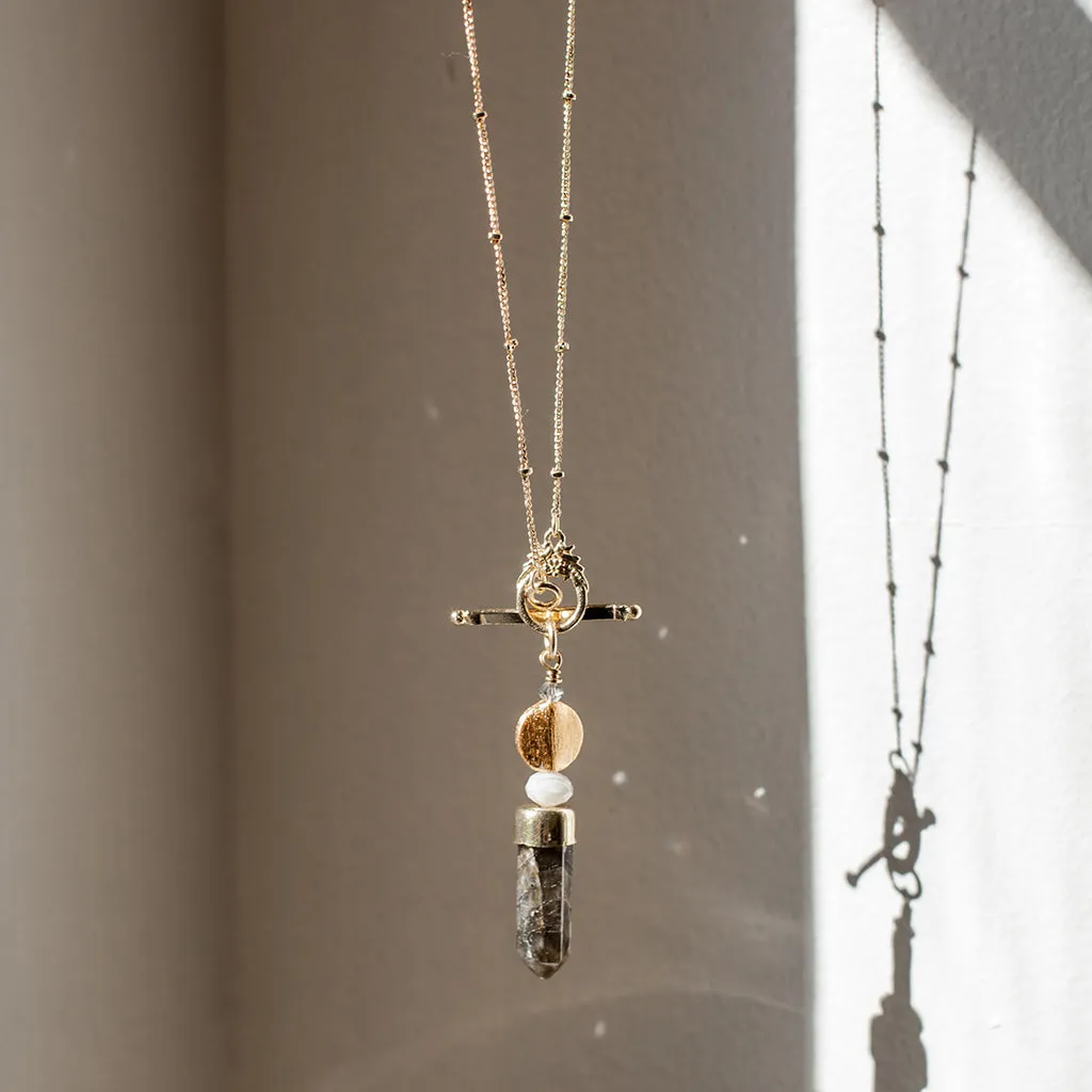 Labradorite Lariat Necklace by SLATE   SALT