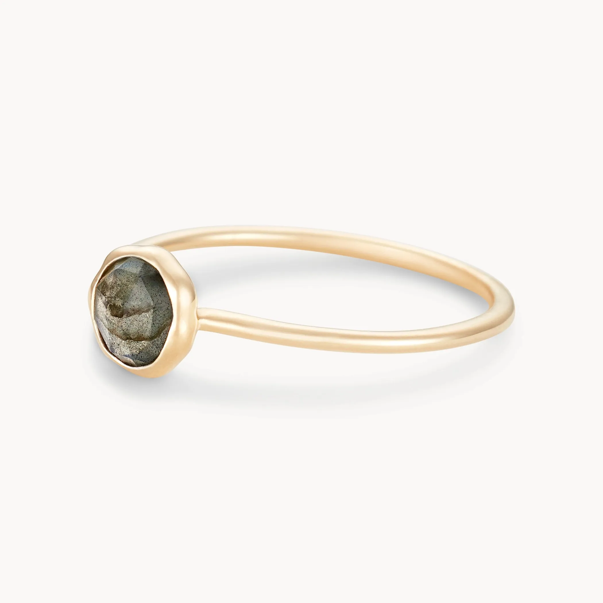 labradorite mini mood ring - 10k yellow gold, labradorite