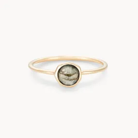 labradorite mini mood ring - 10k yellow gold, labradorite