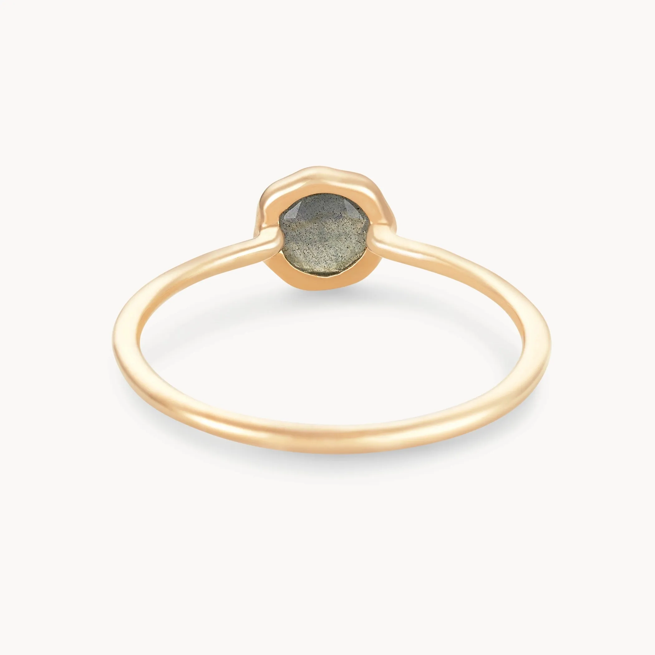 labradorite mini mood ring - 10k yellow gold, labradorite