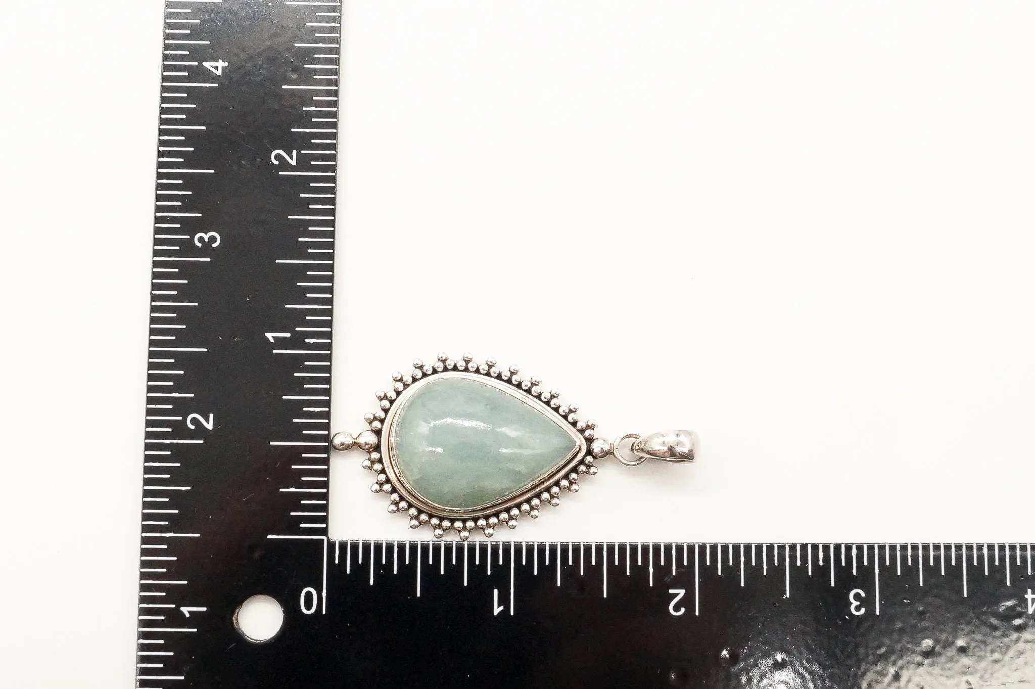 Large India Designer Doug Paulus Aventurine Sterling Silver Pendant