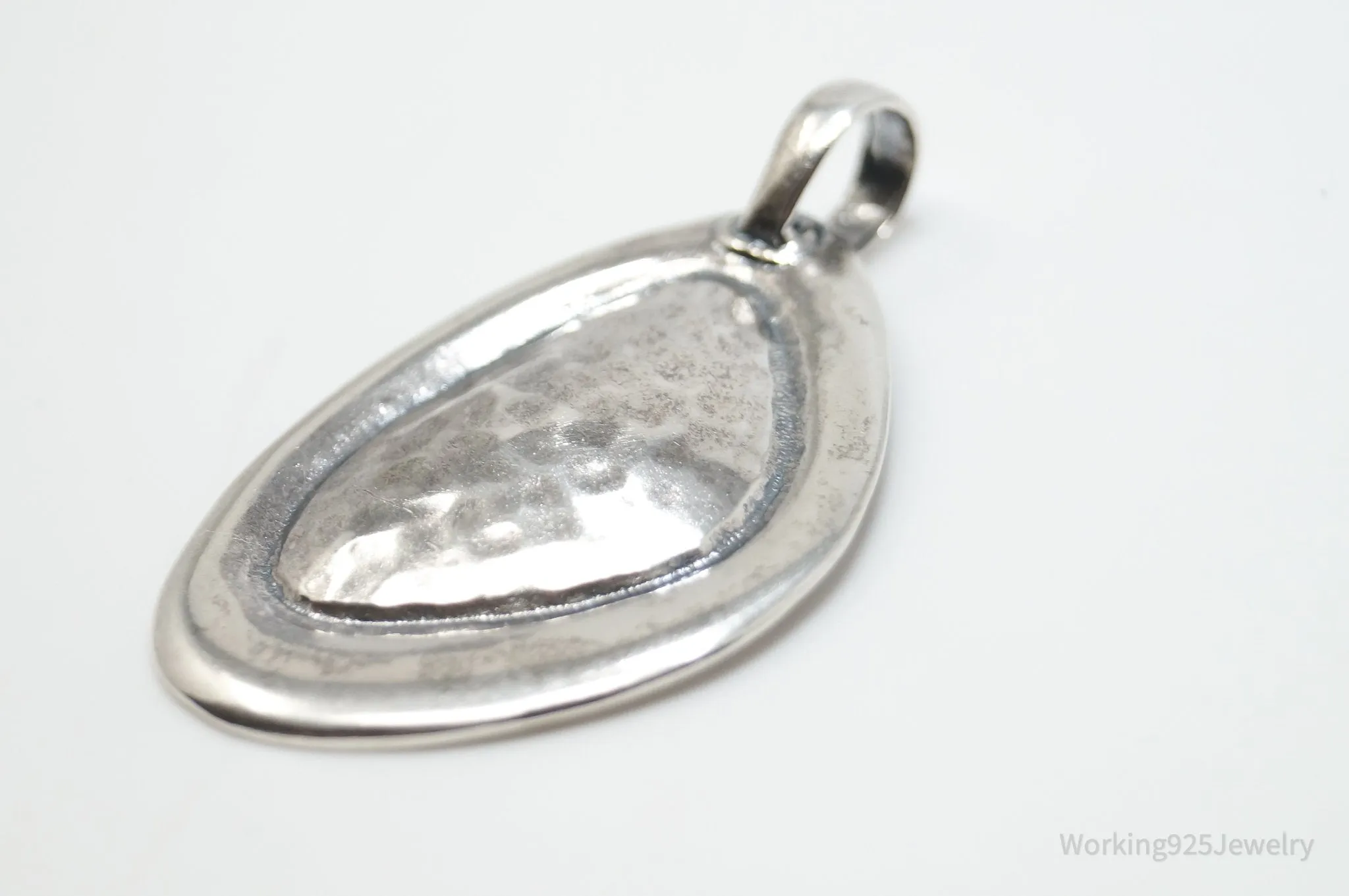 Large Retired Silpada Hammered Sterling Silver Necklace Pendant