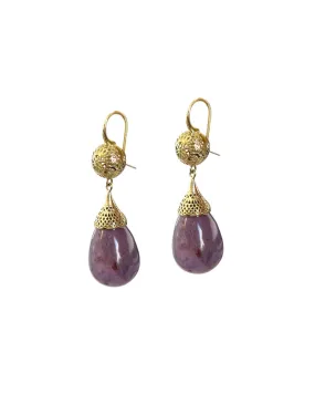 Lavender Jade Drop Earrings