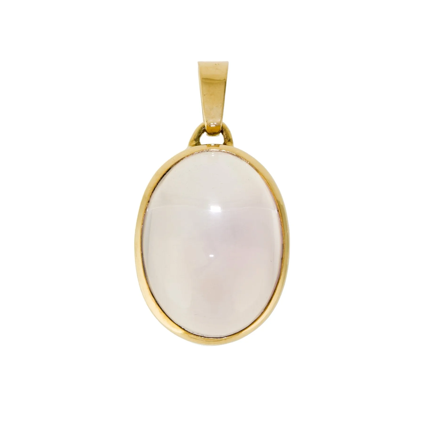 Lavender Quartz Oval Pendant x 14k Gold