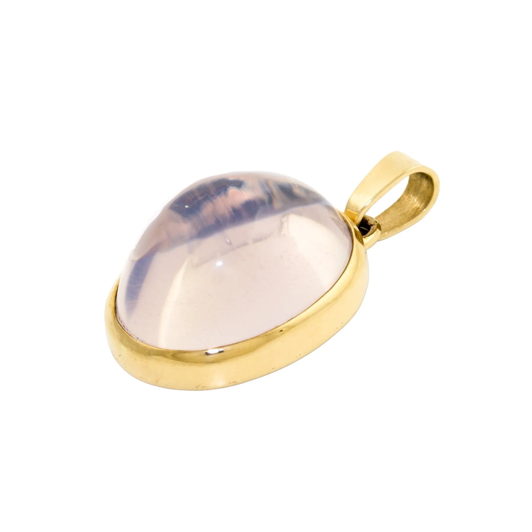 Lavender Quartz Oval Pendant x 14k Gold