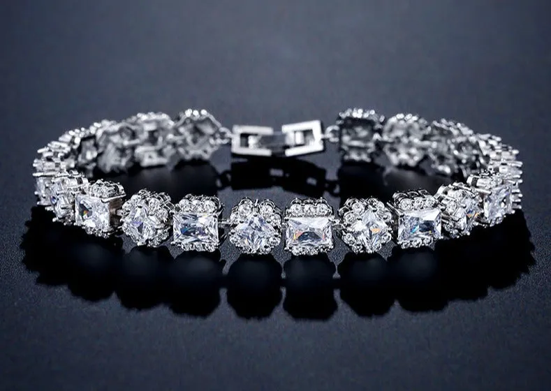 Leandra Princess & Emerald Crystal Bridal Bracelet