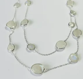 Long Moonstone Necklace, large gems (PG65)