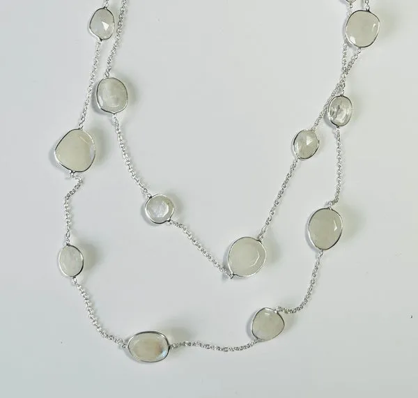 Long Moonstone Necklace, large gems (PG65)