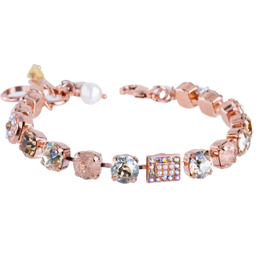 Medium Cluster and Pavé Bracelet in "Desert Rose" - Rose Gold