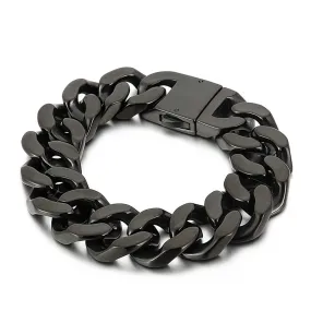 Men's Trendy Stainless Steel Bracelet with 20Mm Four-Sided Grinding Rough Titanium Steel