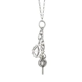 Mini "Carpe Diem" Key and Mini "Apollo" Sterling Silver Charm Necklace