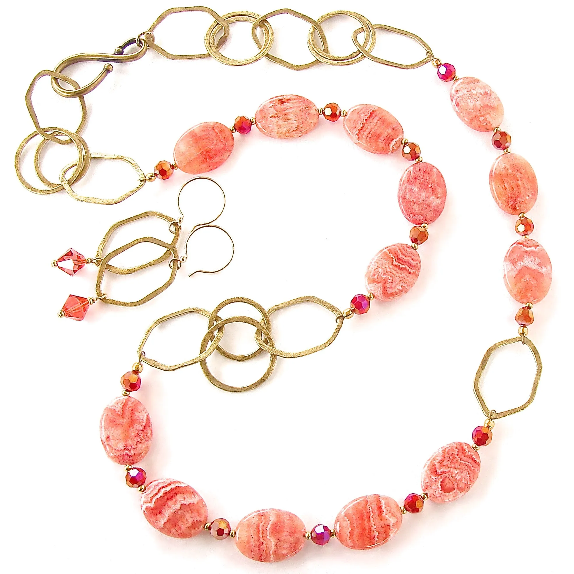 Moina: Coral Pink Necklace Set