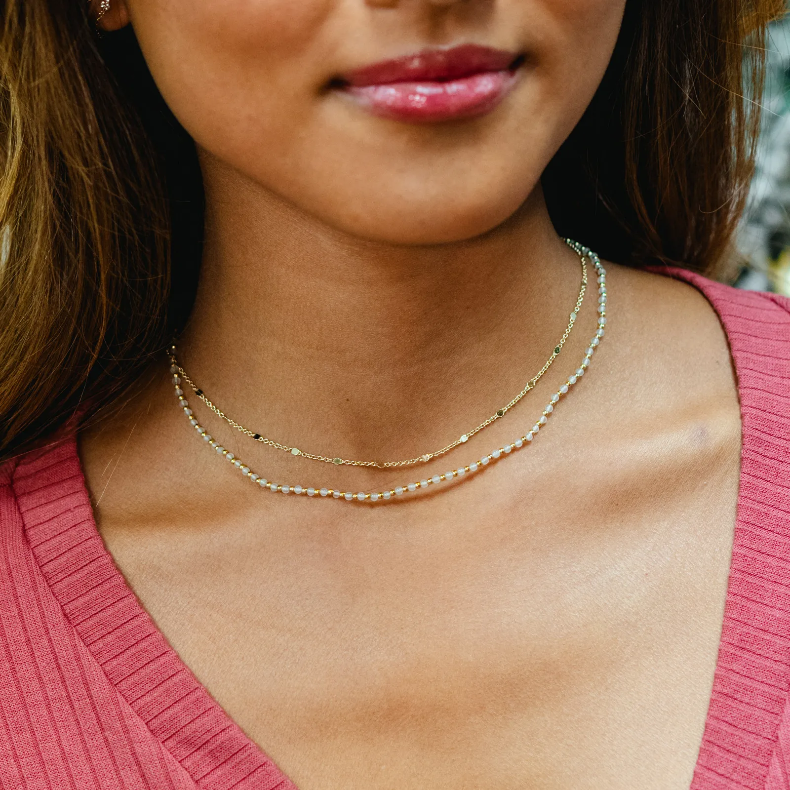 Moon Dancer 2mm Healing   Circles in the Sand Necklace Stack