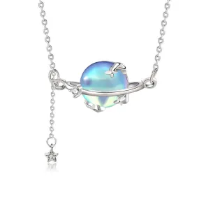 Moons Pendants 925 Silver Collarbone Necklace for Women