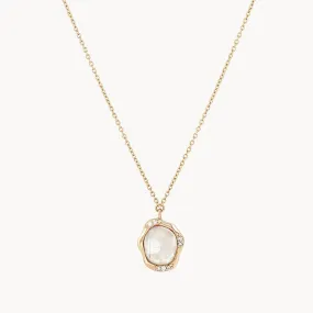 moonstone diamond mood necklace