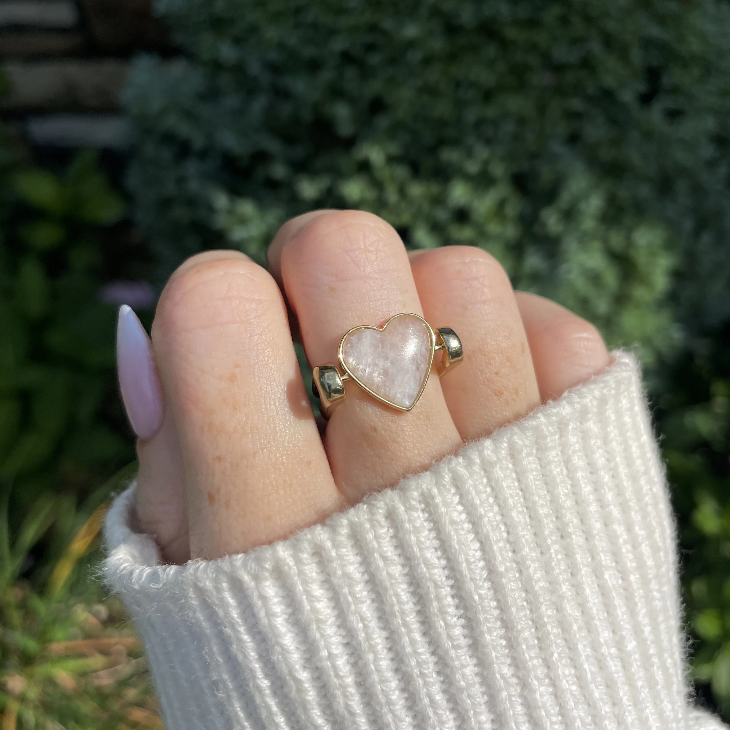 Moonstone Heart-shaped Crystal Element