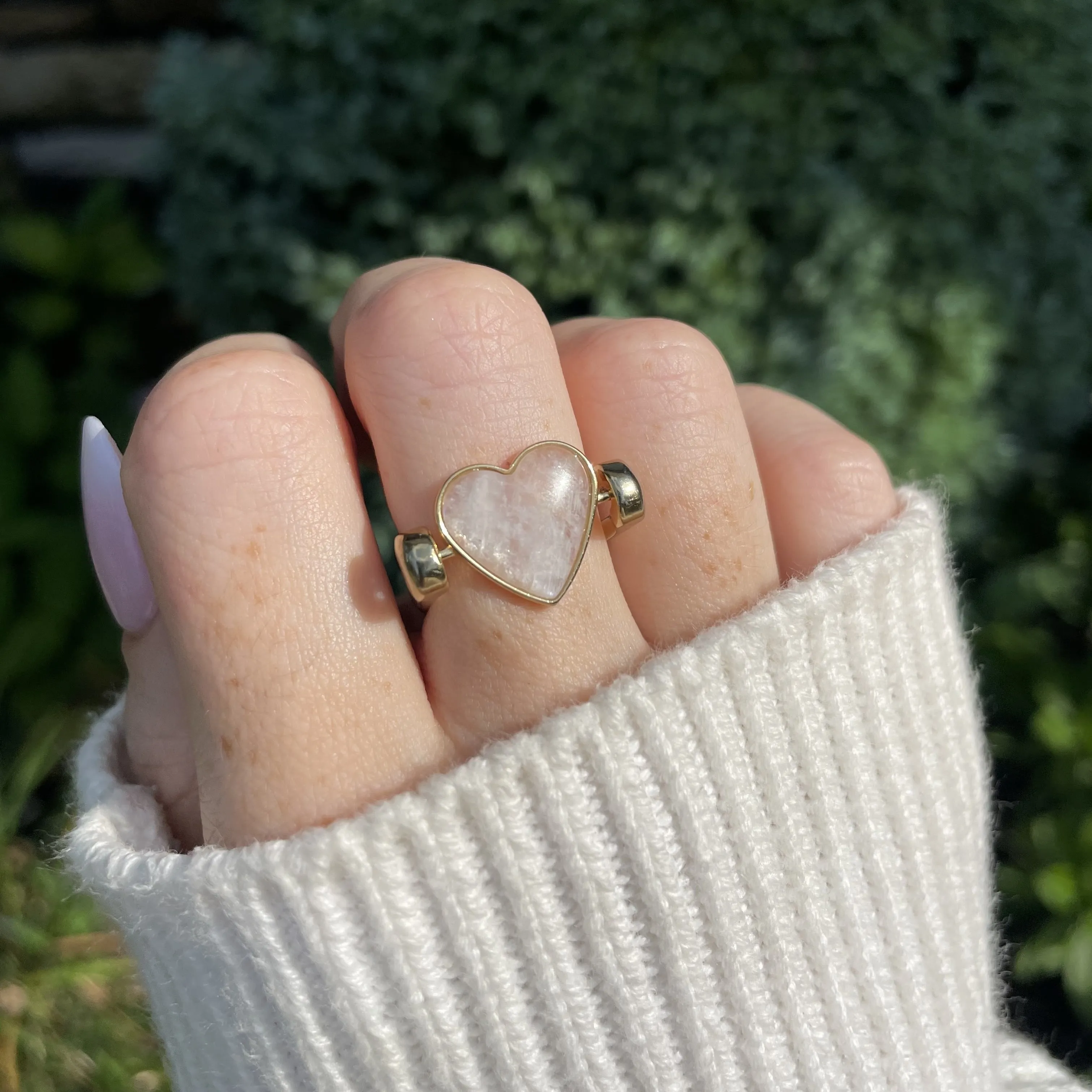 Moonstone Heart-shaped Crystal Element