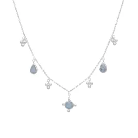 Morning Star Sterling Silver Rainbow Moonstone Necklace