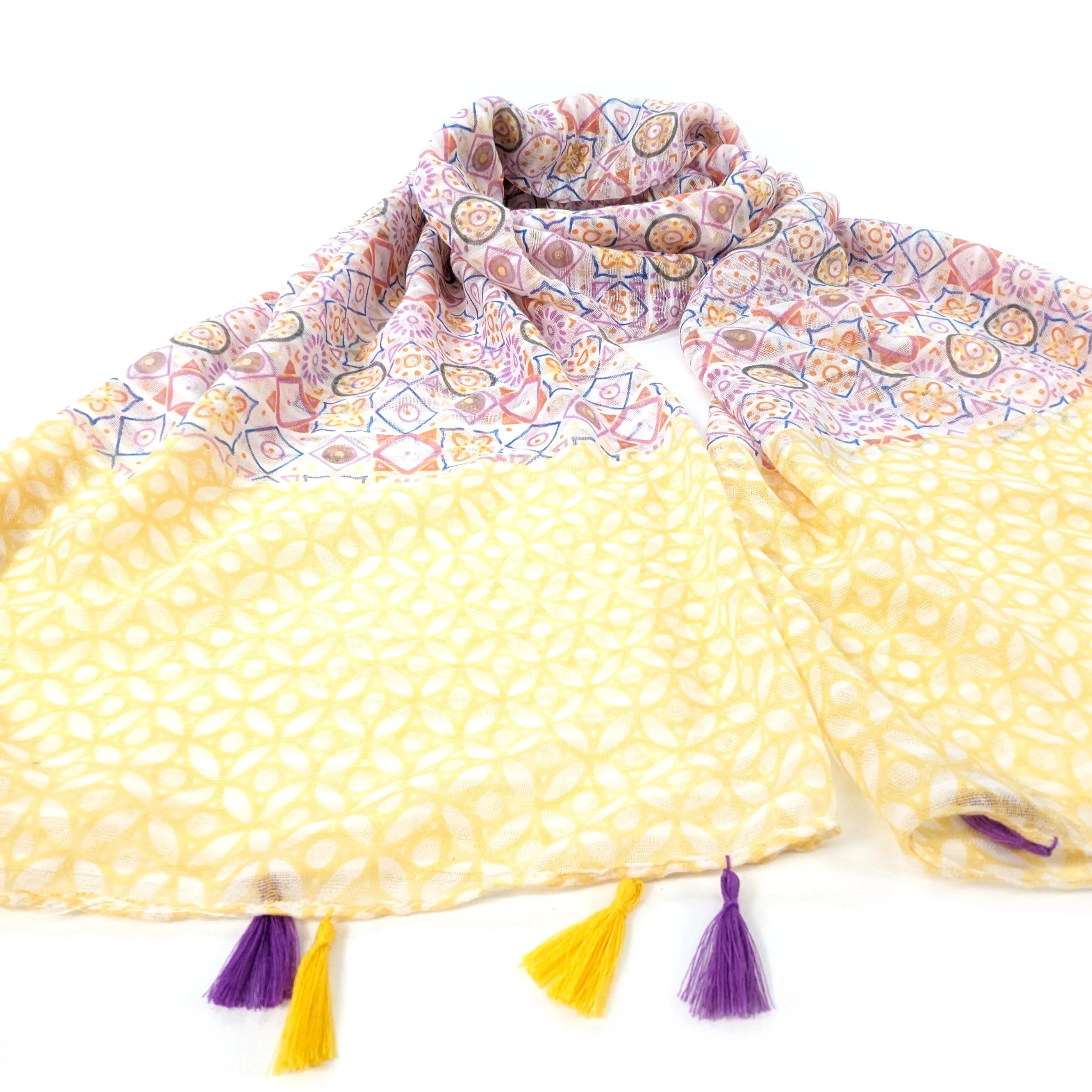 Mosaic Tiles Scarf - Yellows (80x180cm)