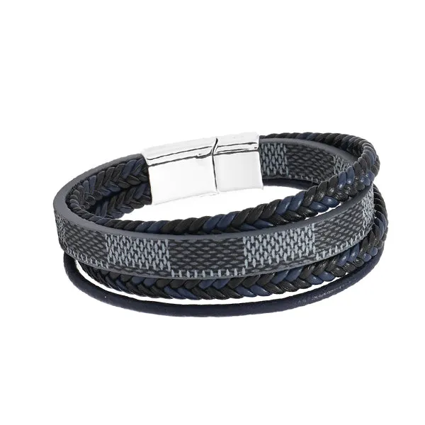 Multi-Layer Leather Mixed Rope Braided Bracelet 多層皮革混合繩編織手鍊 KJBR16245