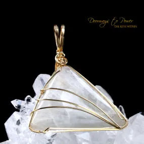 Natrolite Synergy 12 Crystal Pendant 14k