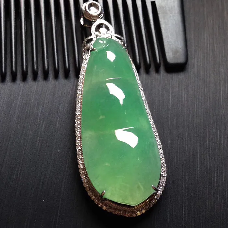 Natural Jade Pendant Jadeite Gold Pendant PT434