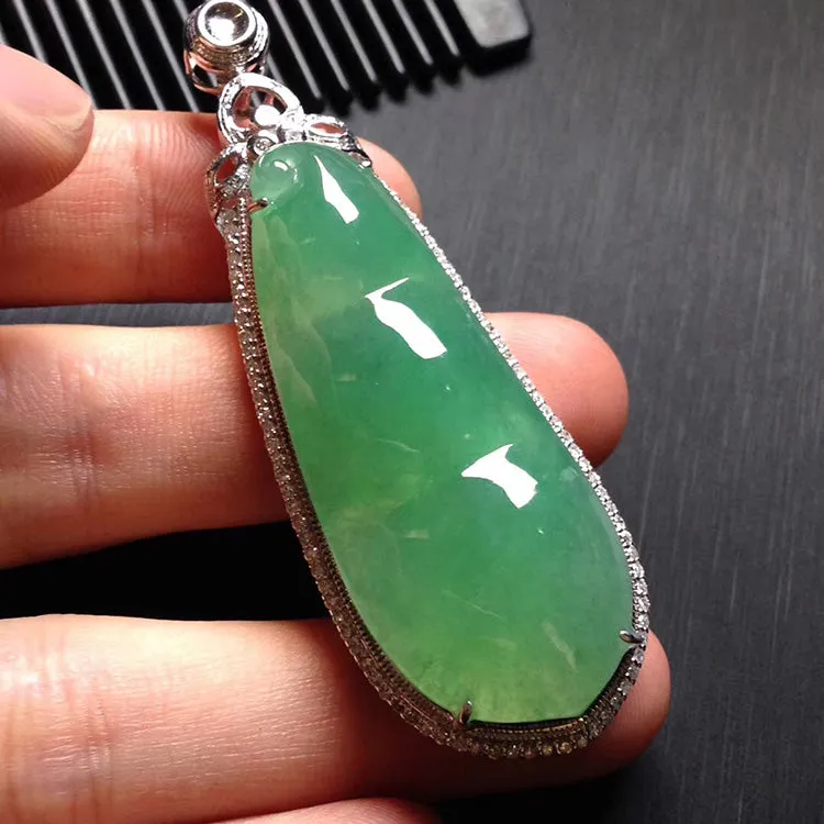 Natural Jade Pendant Jadeite Gold Pendant PT434