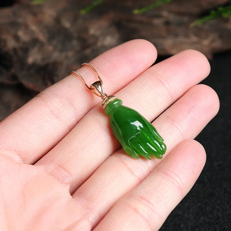 Natural Jade Pendant Nephrite Gold Pendant PT139