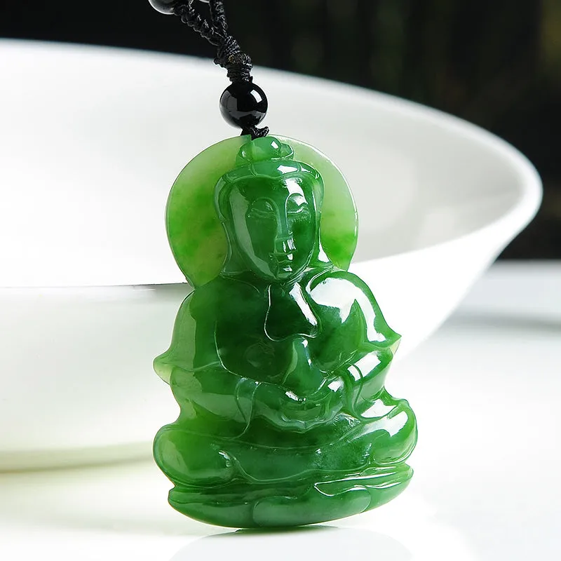 Natural Jade Pendant Nephrite Guanyin Pendant PT122