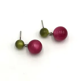 Olive & Cranberry Moonglow Mini Lollipop Earrings