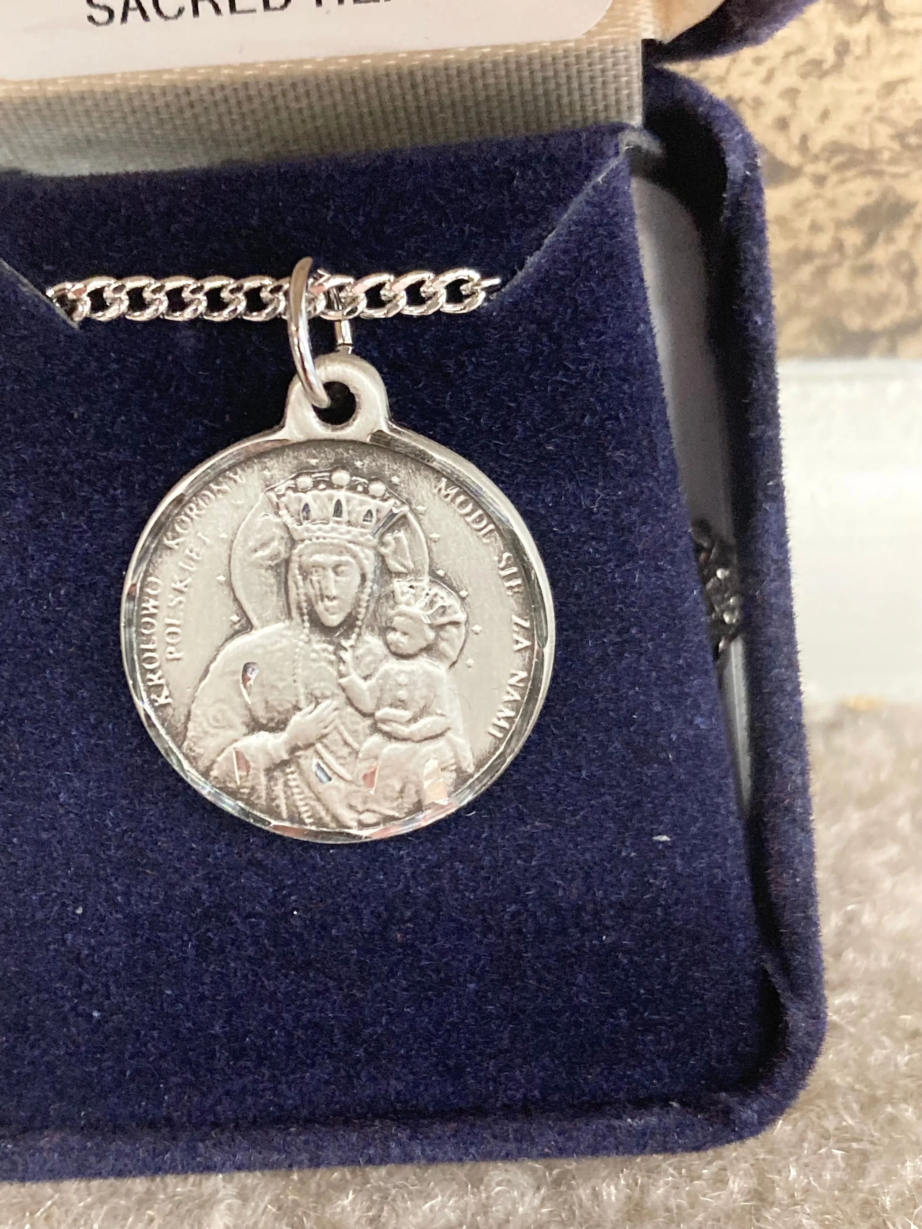 Our Lady Of Czestochowa Silver Pendant And Chain