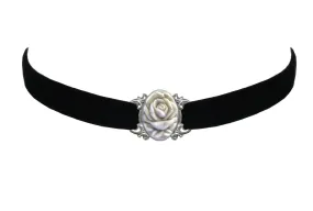 Oval Rose Choker Necklace in Ivory by Classic Hardware