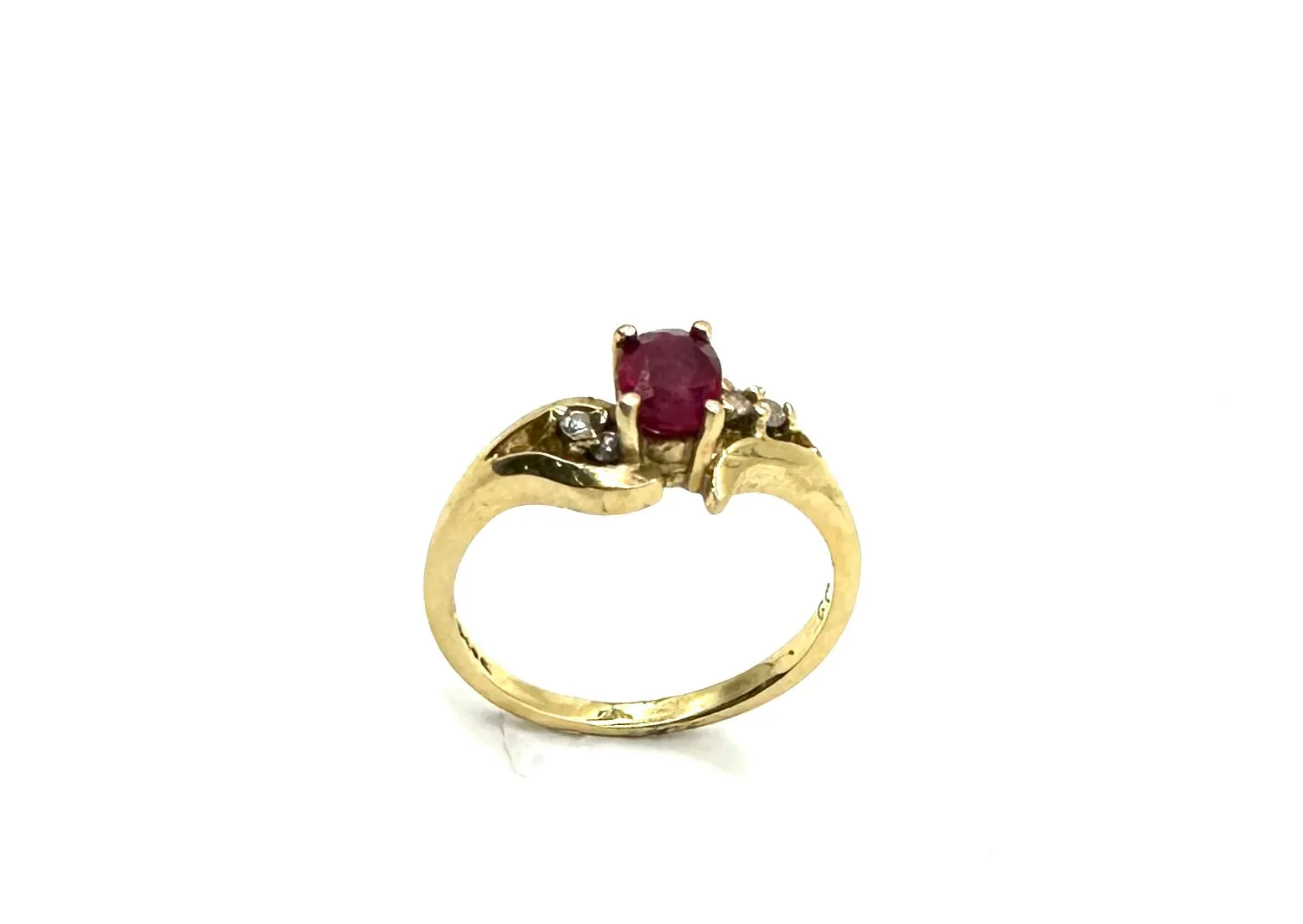 Oval Ruby Bypass Ring