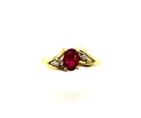 Oval Ruby Bypass Ring