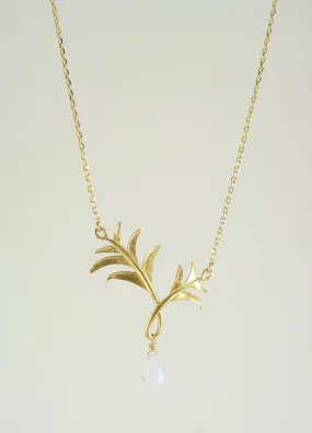 Paloma Palm Tree Necklace with Moonstone