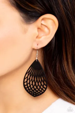 Paparazzi Earring ~ Caribbean Coral - Black