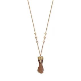 PAVE SOPHIA DIAMOND BROWN MOONSTONE FIGA NECKLACE